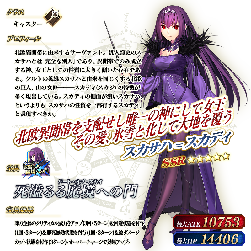 Fgo Fatego スカサハ スカディのステータス 再臨素材 Fate Grandorder Fate Grand Order攻略速報 Fgo攻略 まとめ